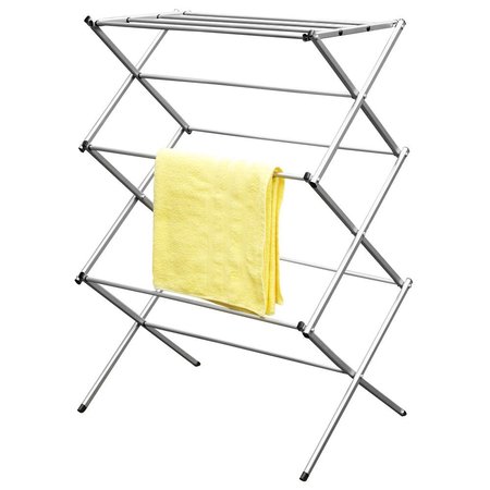 HDS TRADING 3Tier RustProof Enamel Coated Steel Collapsible Clothes Drying Rack, Grey ZOR96063